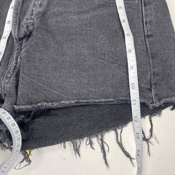 H&M Button Fly Denim Cutoff Distressed Shorts Summer Grunge Festival Size 6 - Picture 6 of 11
